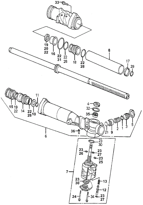 CHASSIS/P.S. GEAR BOX COMPONENTS for 1981 Honda ACCORD SEDAN #1