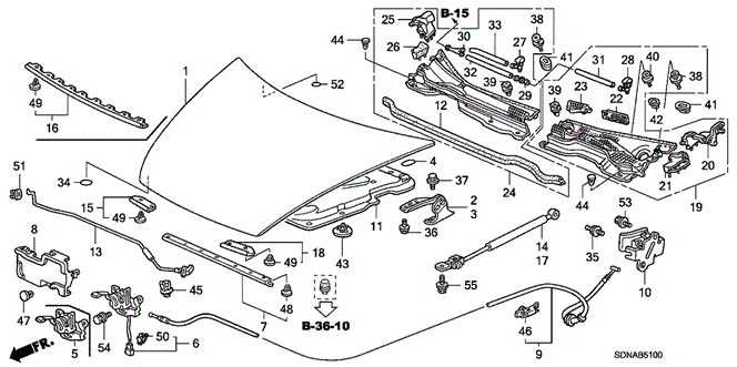 Body/Air Conditioning/Engine Hood for 2007 Honda ACCORD COUPE #1