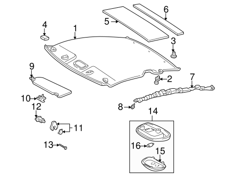 BODY/INTERIOR TRIM - ROOF for 2000 Toyota Celica #2