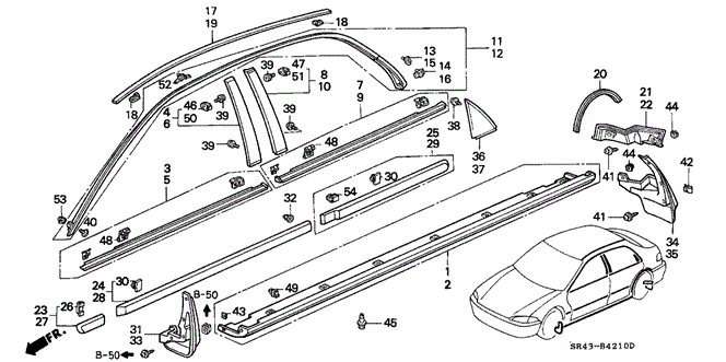 INTERIOR / BUMPER/MOLDING - PROTECTOR for 1992 Honda CIVIC SEDAN #1