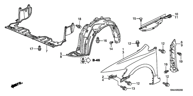 BODY / AIR CONDITIONING/FRONT FENDERS for 2009 Honda CIVIC SEDAN #1