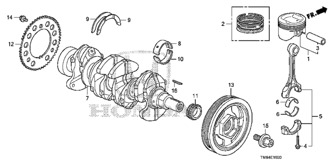 ENGINE/CRANKSHAFT - PISTON for 2013 Honda INSIGHT #1