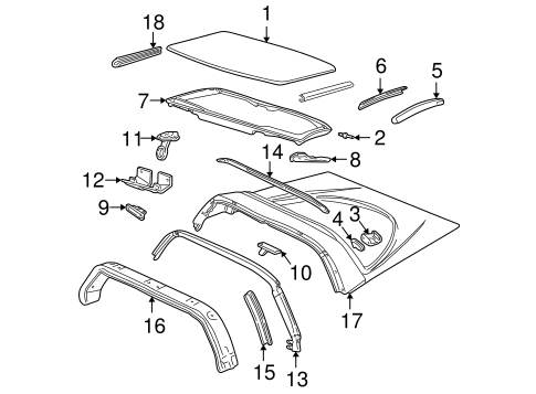 Body/Exterior Trim - Roof for 2000 Chevrolet Corvette #1