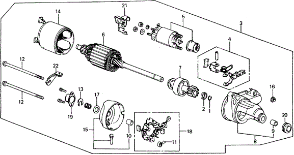ENGINE/STARTER MOTOR (DENSO) (CALIF.) for 1988 Honda CIVIC 5-DOOR #1