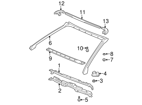 BODY/WINDSHIELD HEADER & COMPONENTS for 2000 Toyota Solara #1