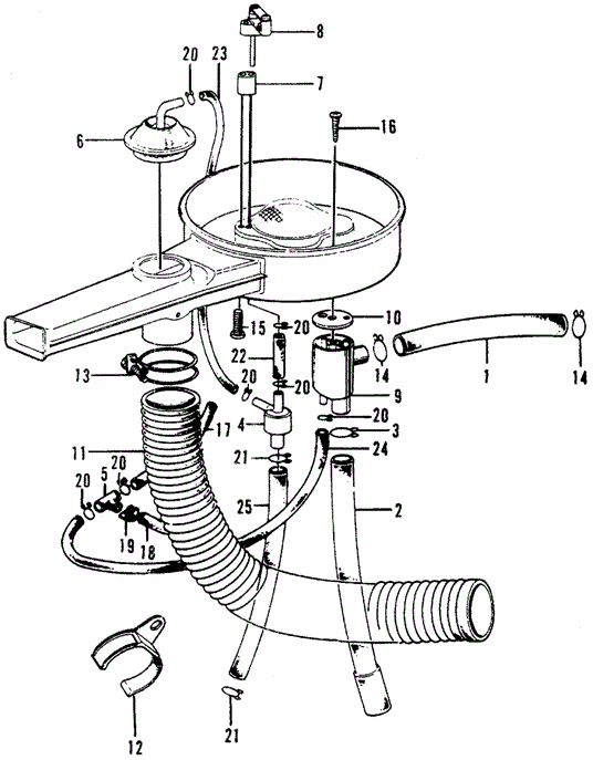 Electrical/Exhaust/Heater/Fuel/Air Cleaner Tubing for 1975 Honda CIVIC 1200 HATCHBACK #1