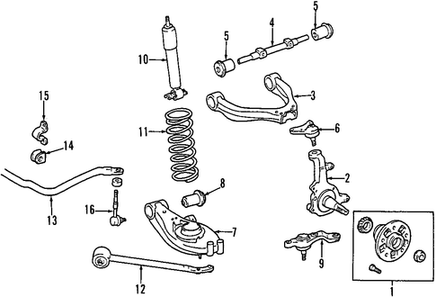 FRONT SUSPENSION/UPPER CONTROL ARM for 1996 Toyota 4Runner #1