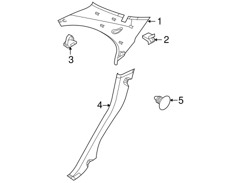 Interior Trim - Quarter Panels for 2000 Kia Spectra #0
