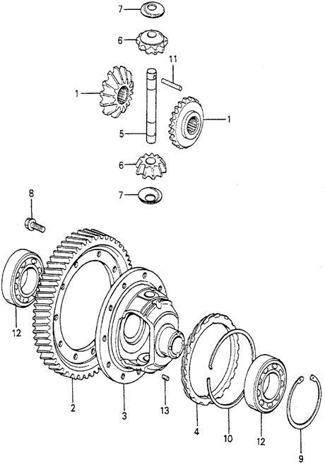 TRANSMISSION - HONDAMATIC/HMT DIFFERENTIAL GEAR (2) for 1981 Honda ACCORD SEDAN #1