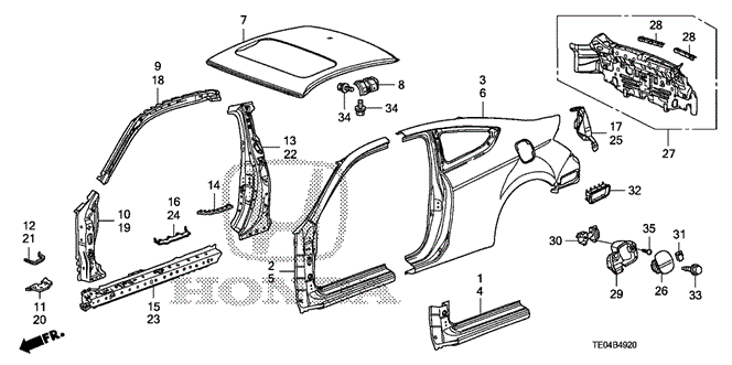 BODY / AIR CONDITIONING/OUTER PANEL - REAR PANEL for 2011 Honda ACCORD COUPE #1