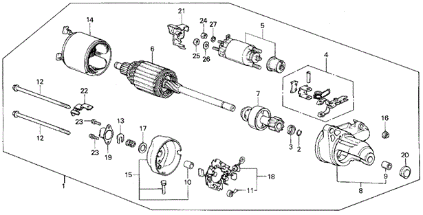 Starter Motor (Denso) (0.8KW) for 1985 Honda Civic #0