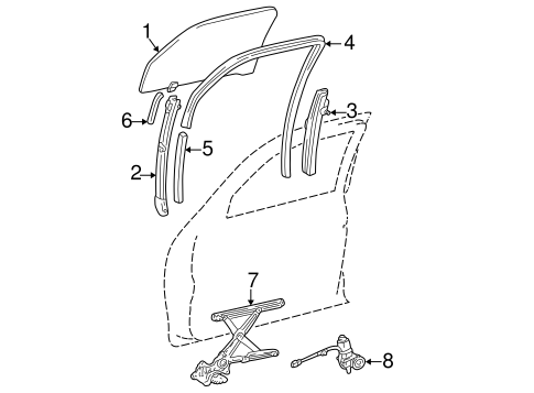 BODY/GLASS - FRONT DOOR for 2003 Toyota Sequoia #1
