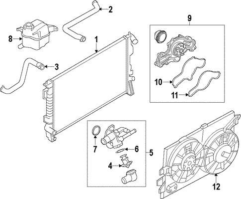 Cooling System/Radiator & Components for 2013 Ford Flex #1