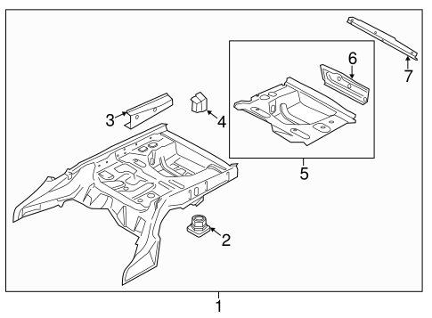 Rear Floor & Rails for 2014 BMW 550i xDrive #0
