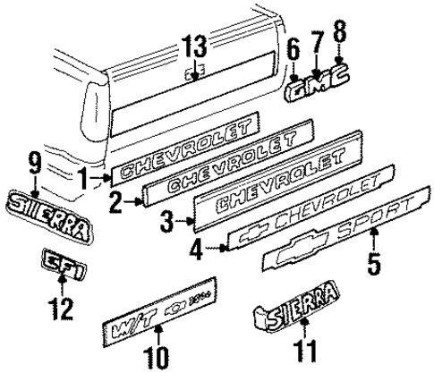 C2500 Pickup EXTERIOR TRIM - PICK UP BOX 4