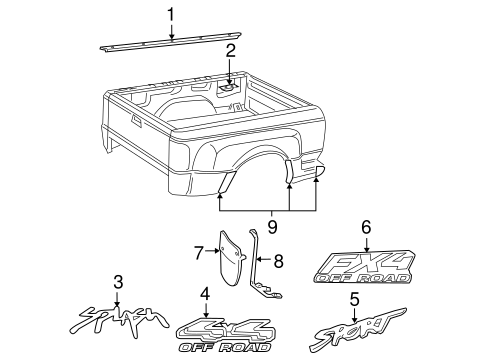 Ranger EXTERIOR TRIM - PICK UP BOX