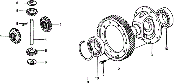 TRANSMISSION - MANUAL/MT DIFFERENTIAL GEAR for 1976 Honda CIVIC HATCHBACK #1