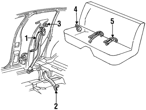 LeBaron FRONT SEAT BELTS