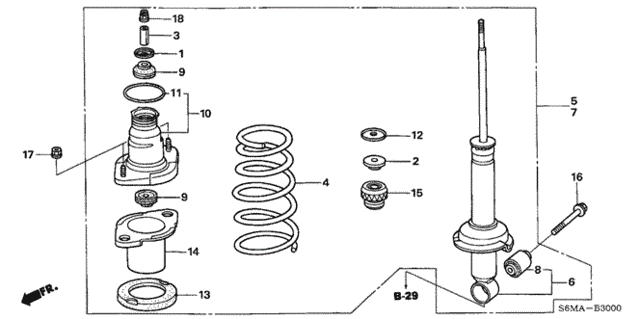 Rear Shock Absorber for 2006 Acura RSX #0