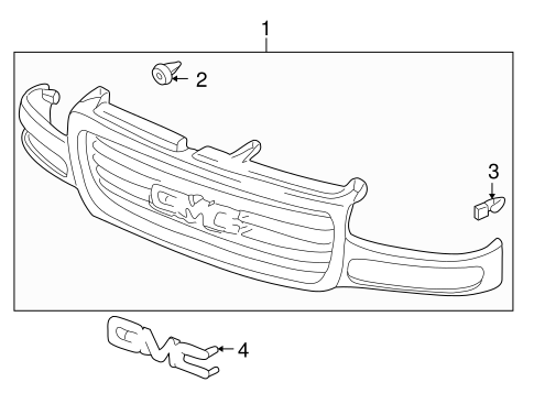 Grille & Components for 2000 GMC Yukon #0