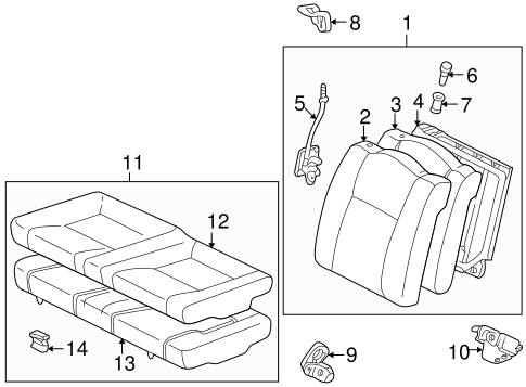 BODY/REAR SEAT COMPONENTS for 2001 Toyota Celica #1