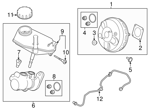 Range Rover Evoque MASTER CYLINDER - COMPONENTS ON DASH PANEL