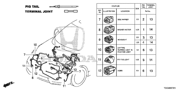 Electrical Connectors (FR.) (LED) for 2017 Honda CIVIC 5-DOOR #0
