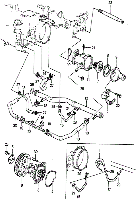 ENGINE/WATER PUMP - THERMOSTAT (PGM-FI) for 1985 Honda ACCORD SEDAN #1