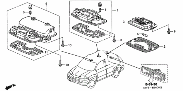 Interior Light (1) for 2001 Acura MDX #0