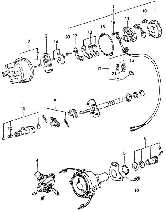ENGINE/DISTRIBUTOR COMPONENTS (2) for 1981 Honda CIVIC HATCHBACK #1