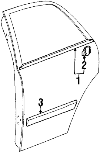 Prizm EXTERIOR TRIM - REAR DOOR