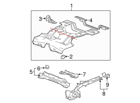 Malibu REAR FLOOR & RAILS