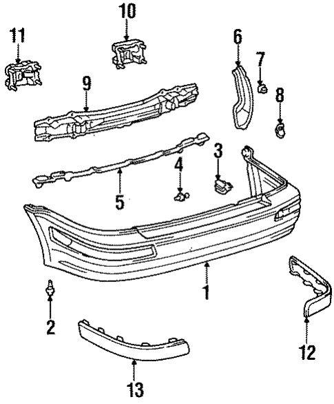 Bumper & Components - Rear for 1997 Toyota Tercel #0