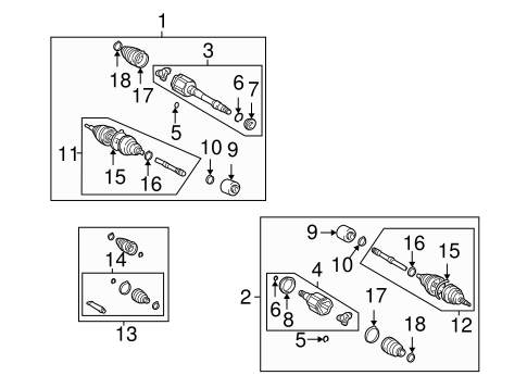 FRONT SUSPENSION/DRIVE AXLES for 2001 Toyota Highlander #2
