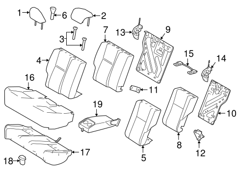 BODY/REAR SEAT COMPONENTS for 2016 Toyota Corolla #2