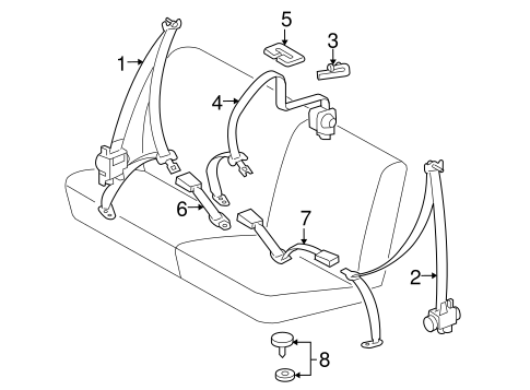 ELECTRICAL/REAR SEAT BELTS for 2014 Toyota Tacoma #1