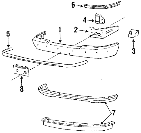 Body/Bumper & Components - Front for 1997 Ford Ranger #1