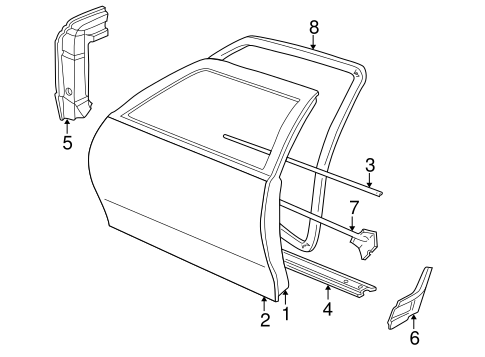 Door & Components for 2005 Pontiac Sunfire #0