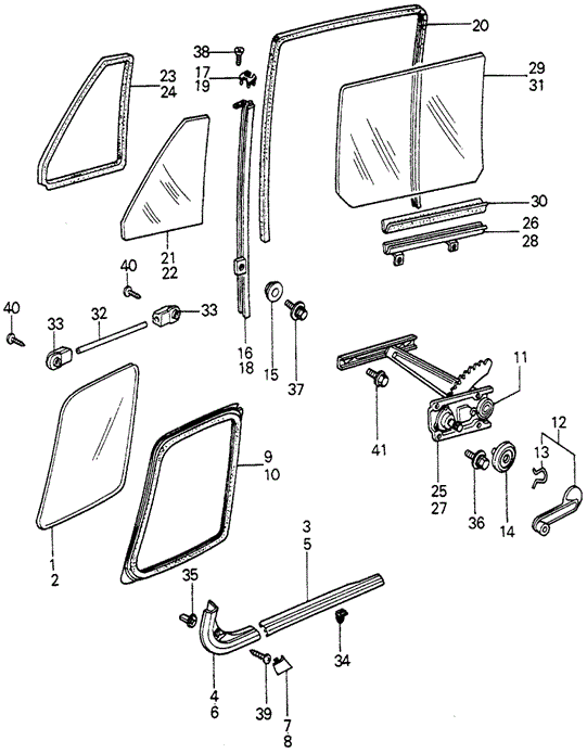 BODY / AIR CONDITIONING/REAR DOOR WINDOWS for 1982 Honda CIVIC 5-DOOR #1