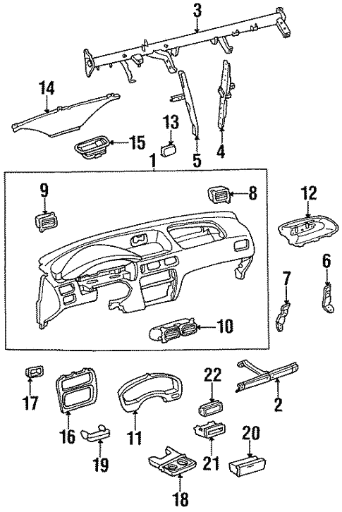 Instrument Panel for 1997 Toyota Tercel #0