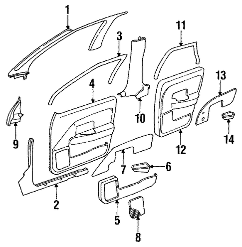 Interior Trim Parts for 1995 Saturn SL2 #2