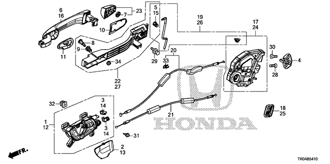 Body/Air Conditioning/Rear Door Locks - Outer Handle for 2012 Honda CIVIC SEDAN #1