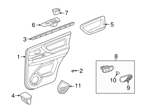 BODY/INTERIOR TRIM - REAR DOOR for 2004 Toyota Land Cruiser #1