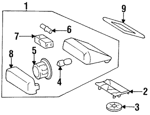 High Mounted Stop Lamp for 1999 Mercedes-Benz CL 600 #0