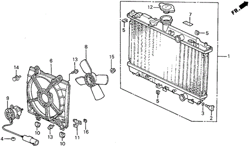 ELECTRICAL / EXHAUST / HEATER / FUEL/RADIATOR (DENSO) for 1988 Honda CIVIC 5-DOOR #1