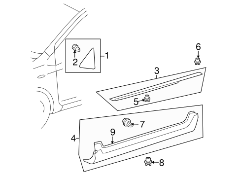 BODY/EXTERIOR TRIM - PILLARS for 2010 Toyota Yaris #2
