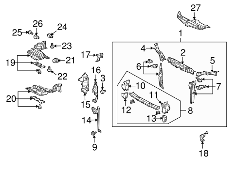 BODY/RADIATOR SUPPORT for 2007 Toyota Prius #1