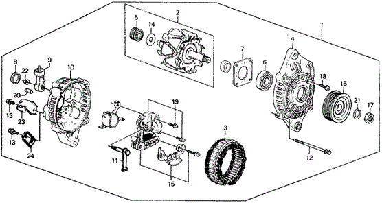 ENGINE/ALTERNATOR (MITSUBISHI) for 1990 Honda CIVIC 5-DOOR #1