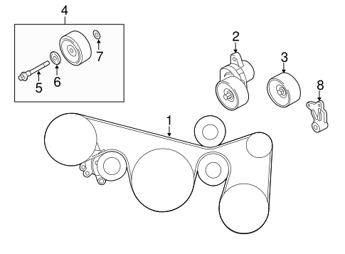 Cooling System/Belts & Pulleys for 2014 Nissan Murano #1