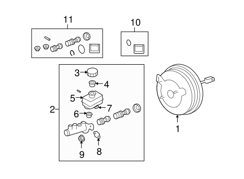 Master Cylinder - Components On Dash Panel for 2009 Subaru Legacy #0